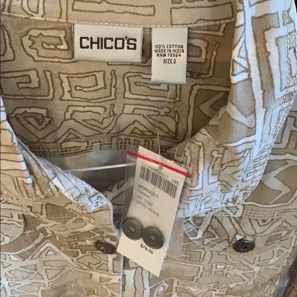 Chico's white and tan Short Jacket NWT - Picture 3 of 3